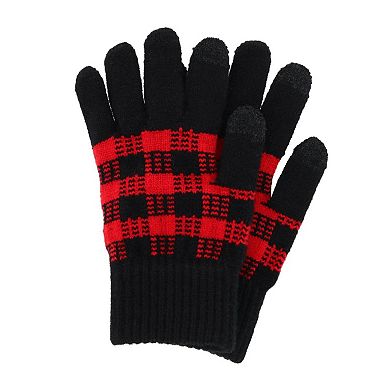 Grand Sierra Women's Touchscreen Buffalo Plaid Knit Winter Glove