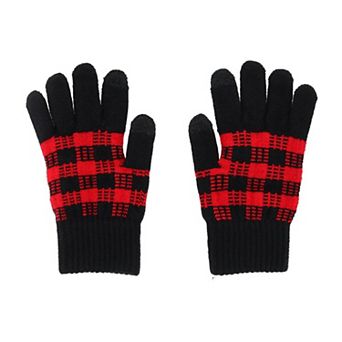 Grand Sierra Women's Touchscreen Buffalo Plaid Knit Winter Glove