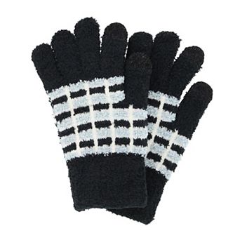 CTM Women's Knit Color Block Touchscreen Compatible Winter Gloves