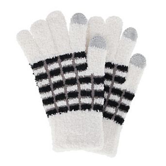 CTM Women's Knit Color Block Touchscreen Compatible Winter Gloves