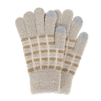 CTM Women's Knit Color Block Touchscreen Compatible Winter Gloves