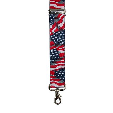 Men's Elastic American Flag Suspender With Hook Ends