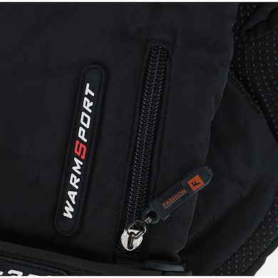 CTM Men's Lined Winter Gloves with Zipper Pocket