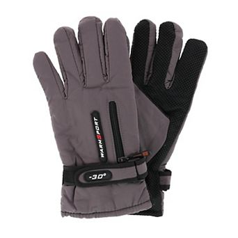 CTM Men's Lined Winter Gloves with Zipper Pocket