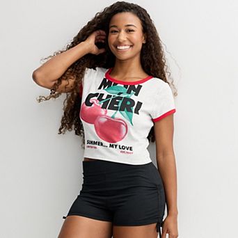 Juniors' Limited Too "Mon Cheri" Cherries Ringer Baby Tee