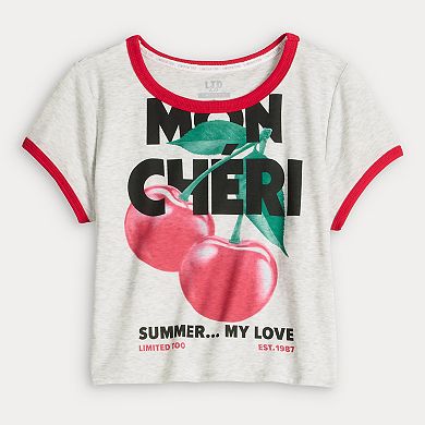 Juniors' Limited Too "Mon Cheri" Cherries Ringer Baby Tee