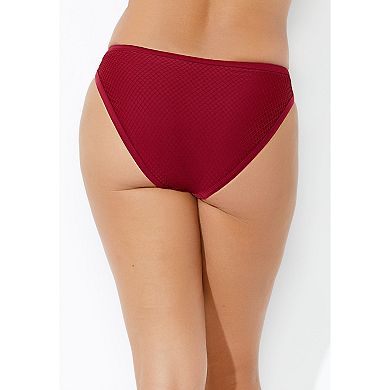 Swimsuits for All Women's Knit Mesh Overlay Bikini Bottom