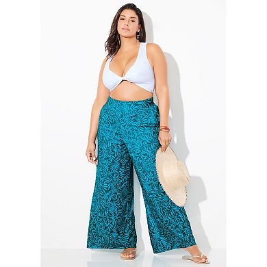 Swimsuits for All Women's Pack & Go Wrinkle-Resistant Cover Up Wide Leg Pant