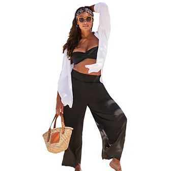 Swimsuits for All Women's Pack N' Go Wrinkle-Resistant Cover Up Wide Leg Pant