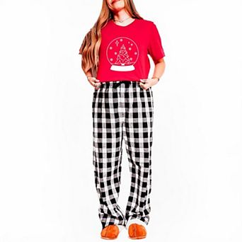Christmas Snow Globe Plaid Pajama Set