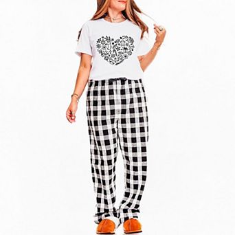 Christmas Heart Plaid Pajama Set