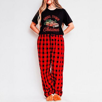 Small Town Christmas Truck Plaid Pajama Set