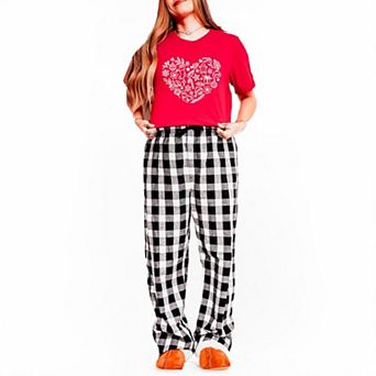 Christmas Heart Plaid Pajama Set