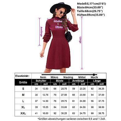 Womens Long Lantern Sleeve Sweater Dress Turtleneck Ribbed Knit Bodycon Mini A-Line Pullover Dresses