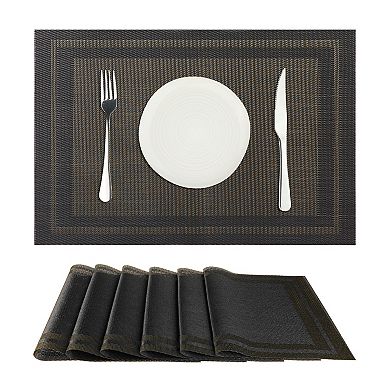 Set of 12 Heat-resistant Washable Modern Placemats for Kitchen 18x12 Inch