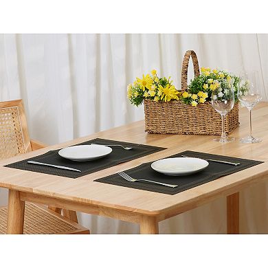 Set of 12 Heat-resistant Washable Modern Placemats for Kitchen 18x12 Inch