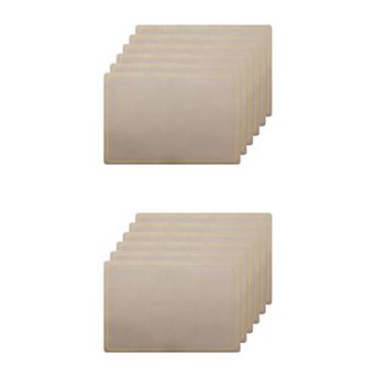 Set Of 12 Heat Resistant Modern Faux Leather Placemats For Kitchen Dining Room 18x12 Inch