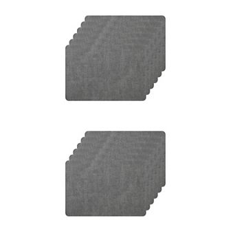 Faux Leather Heat Resistant Placemats Set Of 12, Waterproof Dining Pu Place Mats,17"x 12"