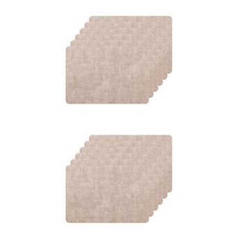 Faux Leather Heat Resistant Placemats Set Of 12, Waterproof Dining Pu Place Mats,17"x 12"