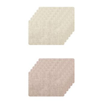 Faux Leather Heat Resistant Placemats Set Of 12, Waterproof Dining Pu Place Mats,17"x 12"