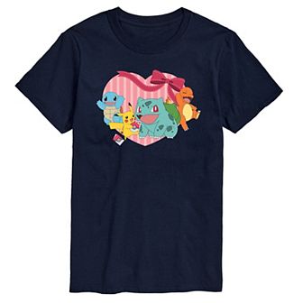 Men's Pokémon Group Valentine Cards Graphic Tee