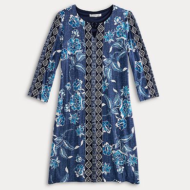Petite Sandra Darren Keyhole Printed Dress