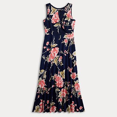 Petite Sandra Darren Surplice Pleated Floral Midi Dress