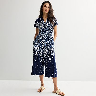 Petite Sandra Darren Surplice Printed Jumpsuit - Main Image