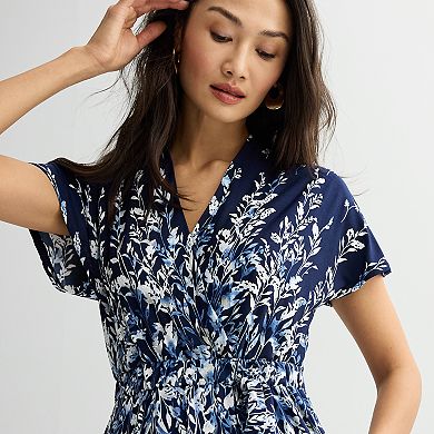 Petite Sandra Darren Surplice Printed Jumpsuit