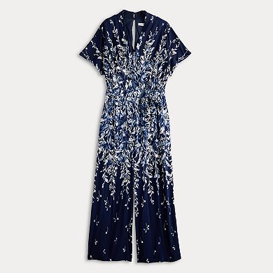 Petite Sandra Darren Surplice Printed Jumpsuit