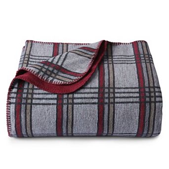 Tribeca Living Plaid Cotton Acrylic German Reversible Oversized Blanket
