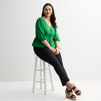 Plus Size INTEMPO™ Tie Front Top