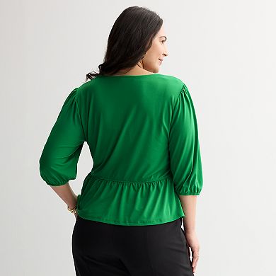 Plus Size INTEMPO™ Tie Front Top