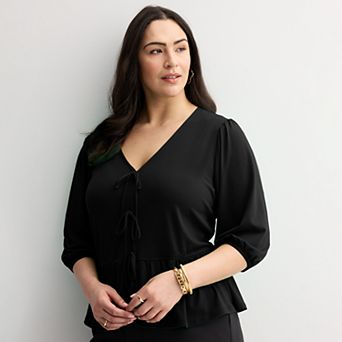 Plus Size INTEMPO™ Tie Front Top