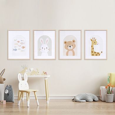 18" x 24" Nursery Animals Framed Wall Art