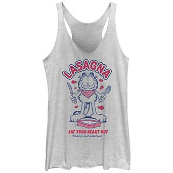 Juniors' Garfield Lasagna Eat Your Heart Out Racerback Tank Top