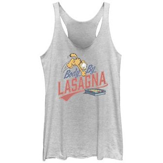 Juniors' Garfield Body By Lasagna Racerback Tank Top