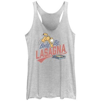 Juniors' Garfield Body By Lasagna Racerback Tank Top
