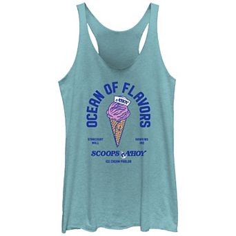 Juniors' Stranger Things Scoops Ahoy Ice Cream Cone Racerback Tank Top