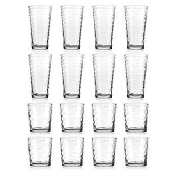 Home Essentials 16 pc Clarity Origami Highball & Double Old-Fashioned Glass Set