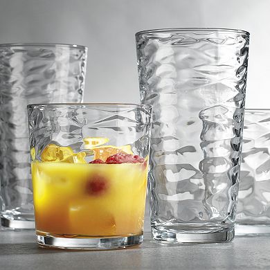 Home Essentials 16-Piece Clarity Origami Highball & Double Old-Fashioned Glass Set