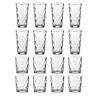 Home Essentials 16 pc Clarity Eclipse Highball & Double Old-Fashioned Glass Set