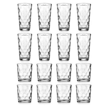 Home Essentials 16 pc Clarity Eclipse Highball & Double Old-Fashioned Glass Set