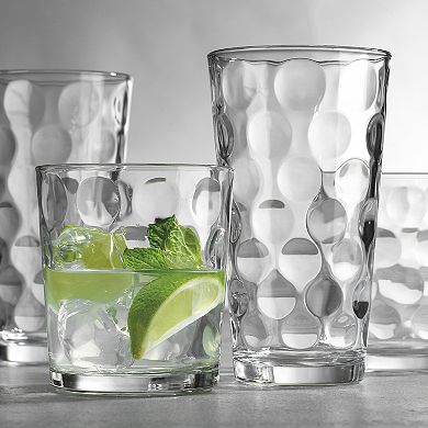 Home Essentials 16-Piece Clarity Eclipse Highball & Double Old-Fashioned Glass Set