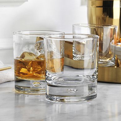 Home Essentials Nicole Miller 4-Piece Bubble Double Old Fashioned Glass Set
