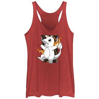 Juniors' Pokemon Charmander Flaming Racerback Tank Top