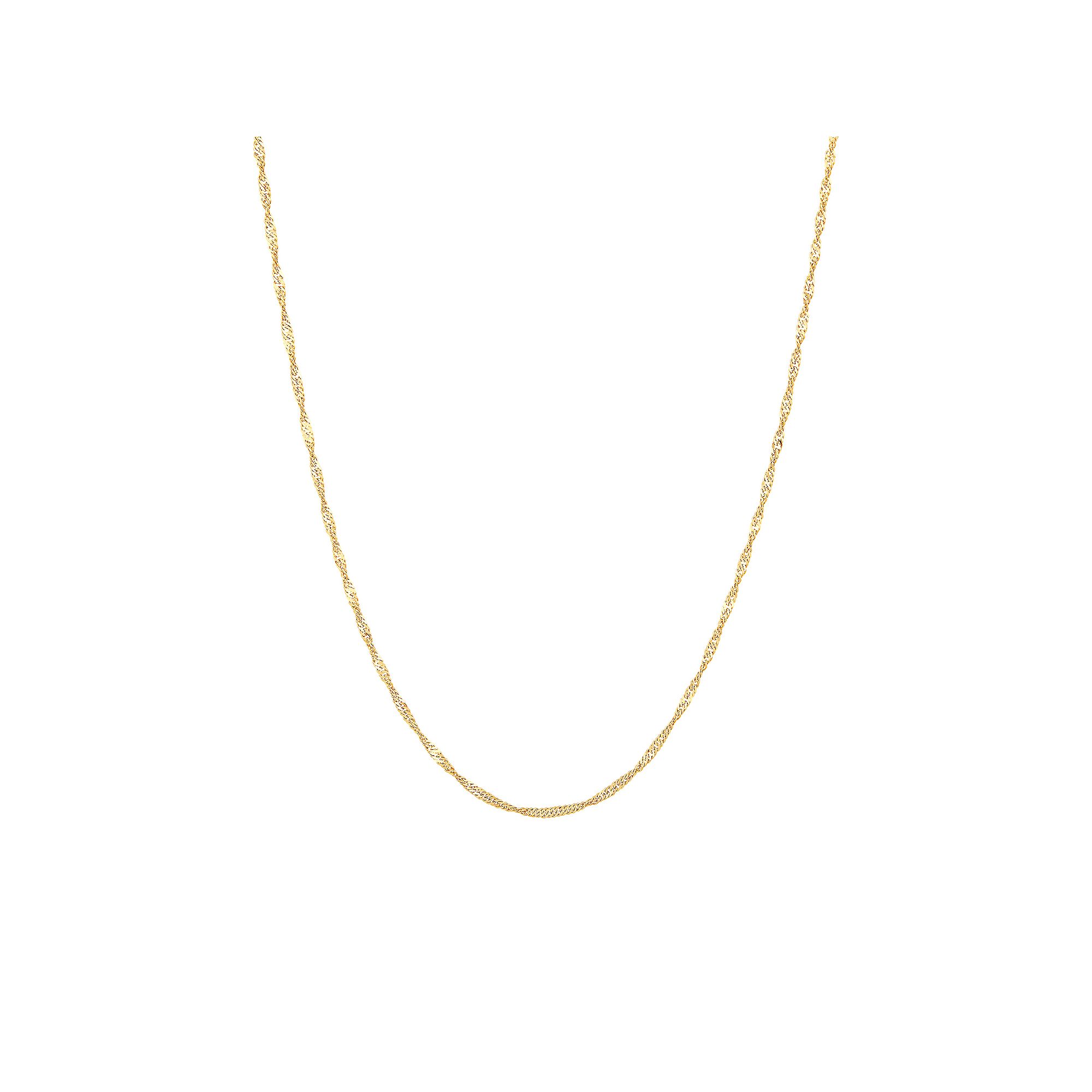 Everlasting Gold 10k Gold 1.35 mm Singapore Chain Necklace, Womens, Size: