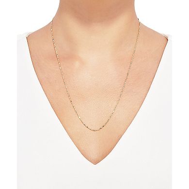 Everlasting Gold 10k Gold 1.35 mm Singapore Chain Necklace