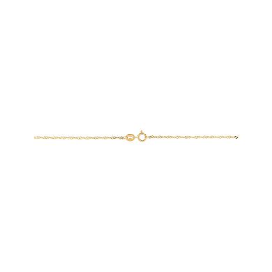Everlasting Gold 10k Gold 1.35 mm Singapore Chain Necklace