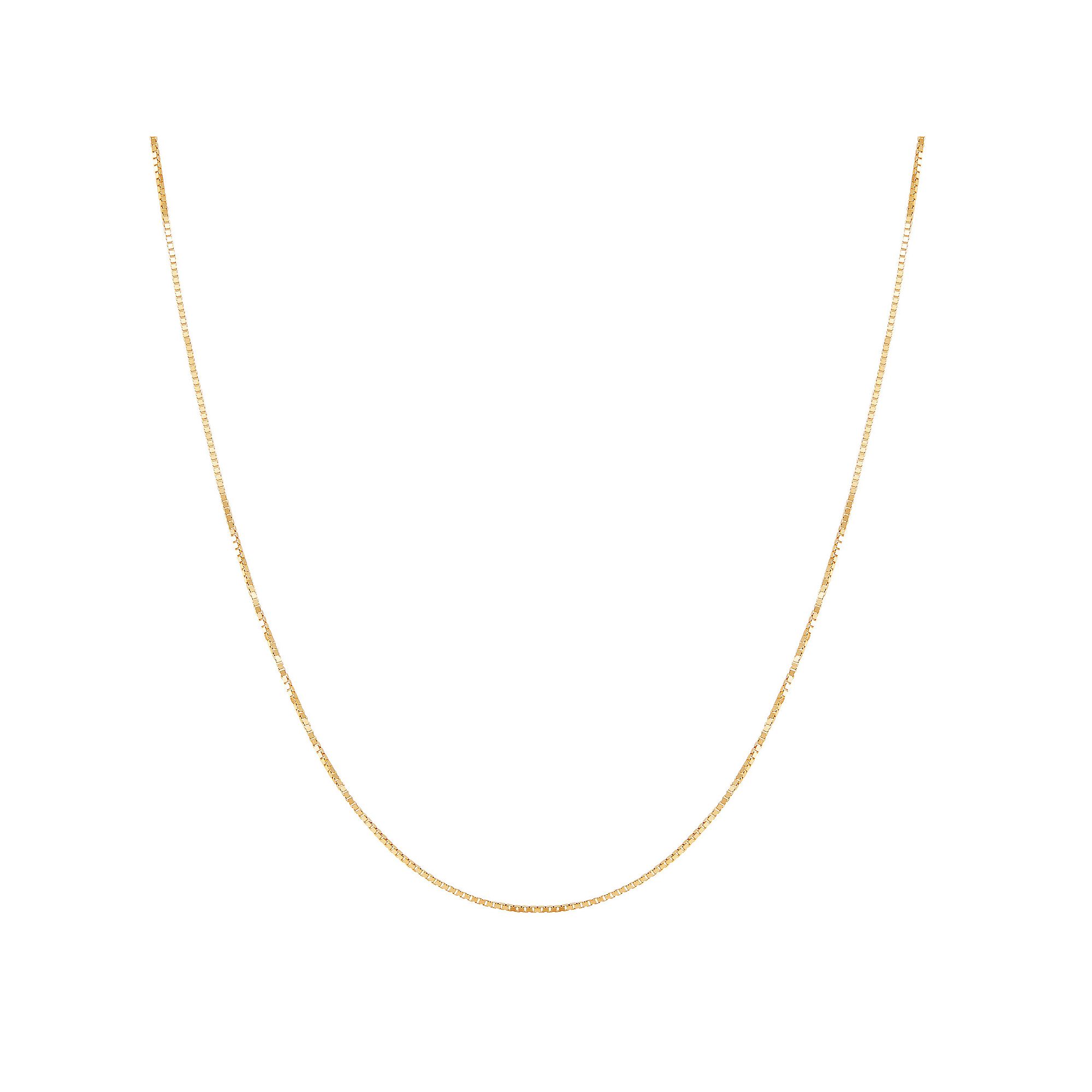 Everlasting Gold 10k Gold 0.7 mm Solid Box Chain Necklace, Womens, Size: 